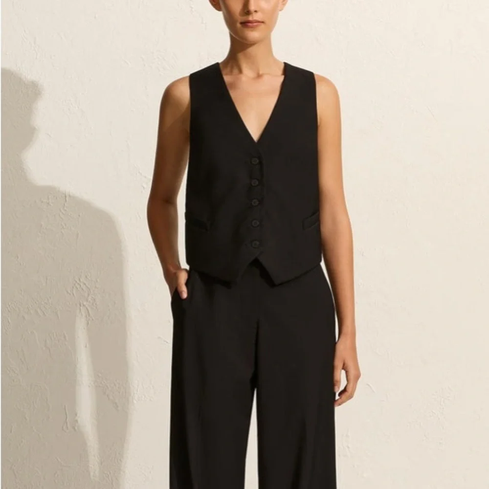 Matteau Too Wool Blend Tailored Waistcoat Vest Sz S US 4